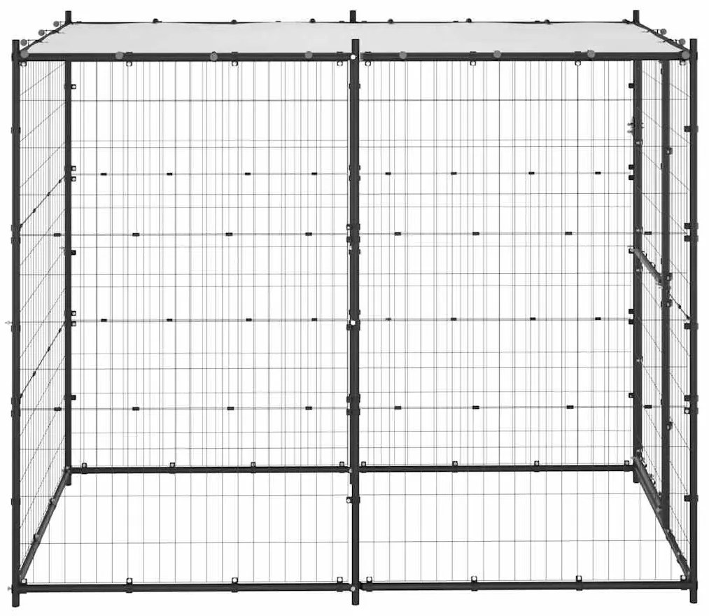 Canil de exterior com telhado 110x220x180 cm aço