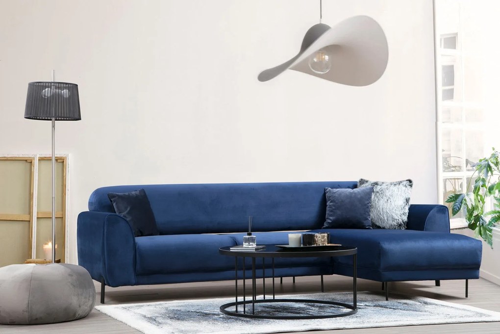 **** Sofá-Cama de Canto Image Corner – Azul Marinho – 287 x 169 cm

**