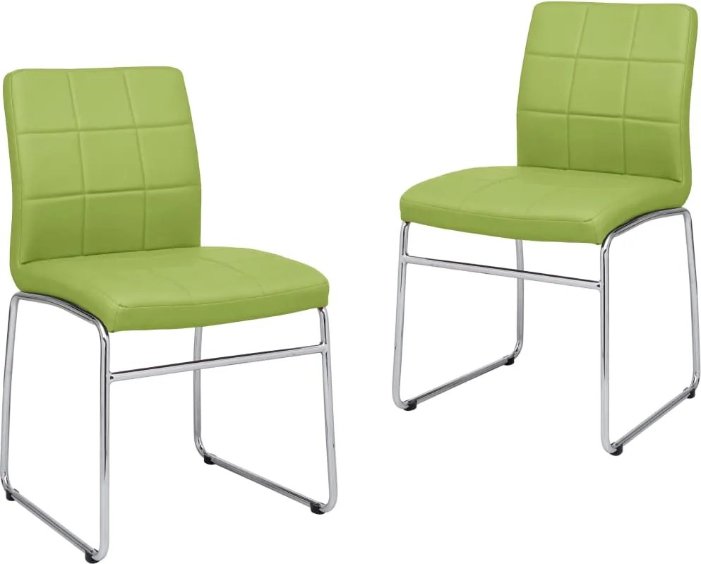 Cadeiras de jantar 2 pcs couro artificial verde