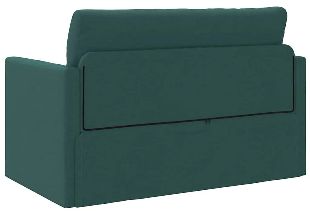Sofá Cama 2-em-1 Verde Escuro 124x71x78 cm Tecido