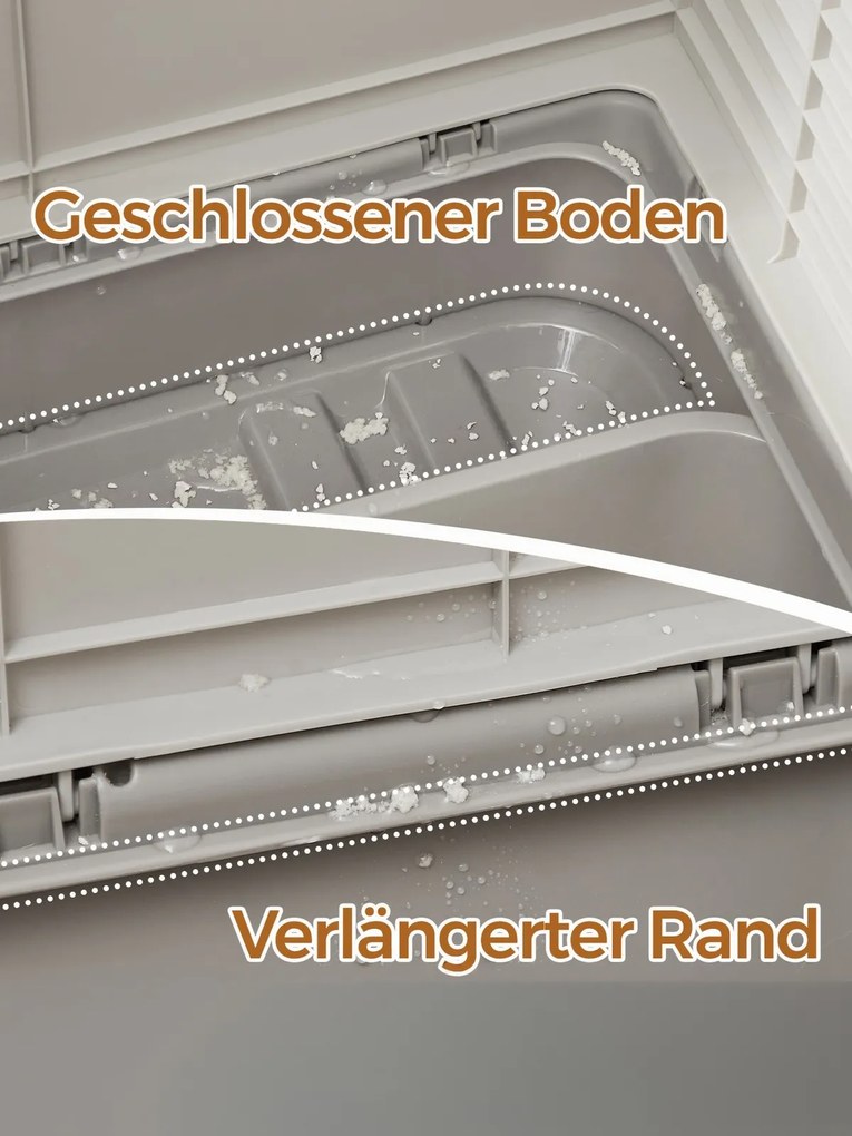 Caixa de areia para gatos com tampa 54,3 x 42,5 x 37,8 cm, tabuleiro extraível cinzento