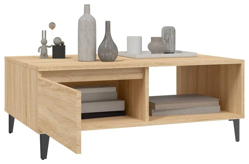 Mesa de centro 90x60x35 cm derivados de madeira carvalho sonoma