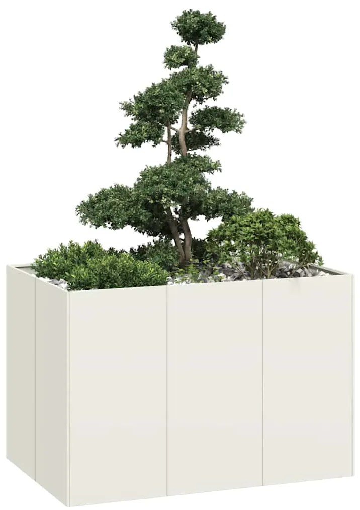 Vaso floreira 120x80x80 cm aço branco