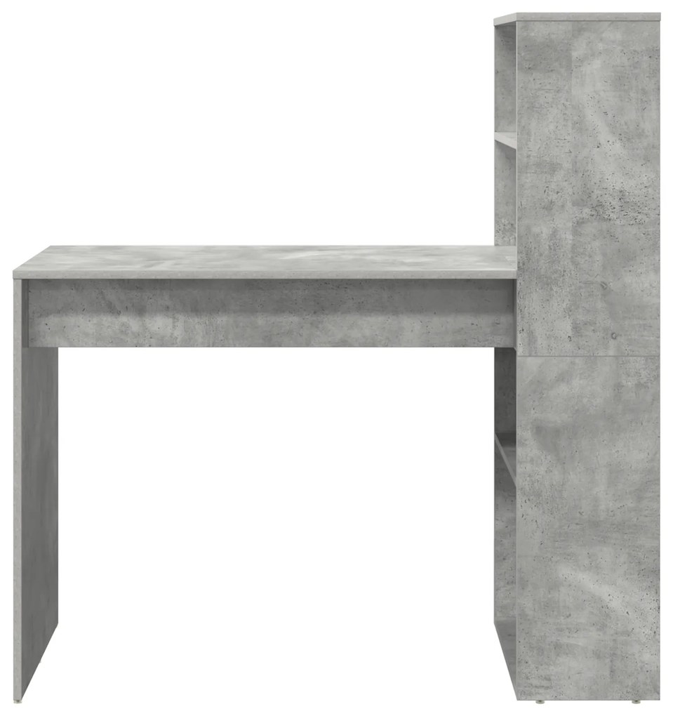 Secretária com Armazenamento Cinzento de Concreto 113x54x120 cm Madeir