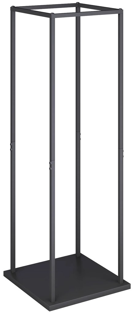 Suporte para Lenha Metálico para Lareira com Base Elevada Capacidade de 100 kg 33x33x110 cm Preto