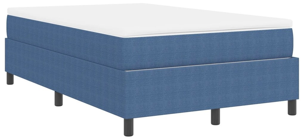 Cama Box Spring com Colchão Azul 120x200 cm Tecido de Corduroy