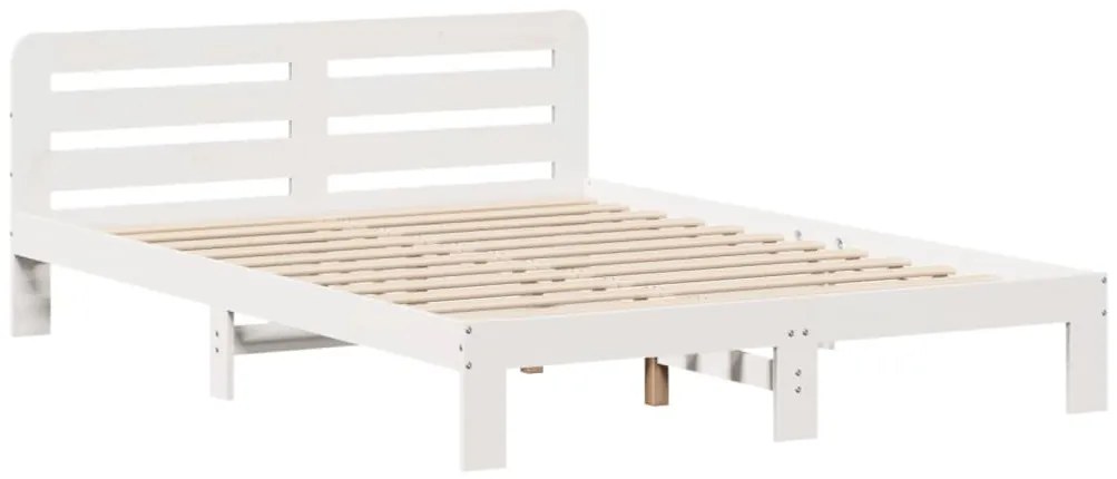 Cama sem colchão 120x190 cm madeira de pinho maciça branco