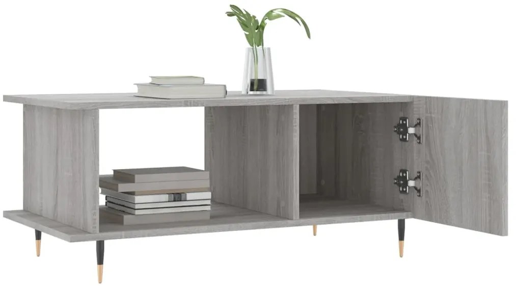 Mesa de centro 90x50x40 cm derivados de madeira cinzento sonoma