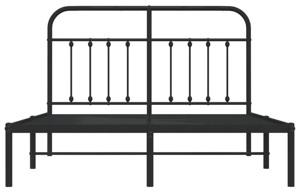 Estrutura de cama com cabeceira 140x200 cm metal preto