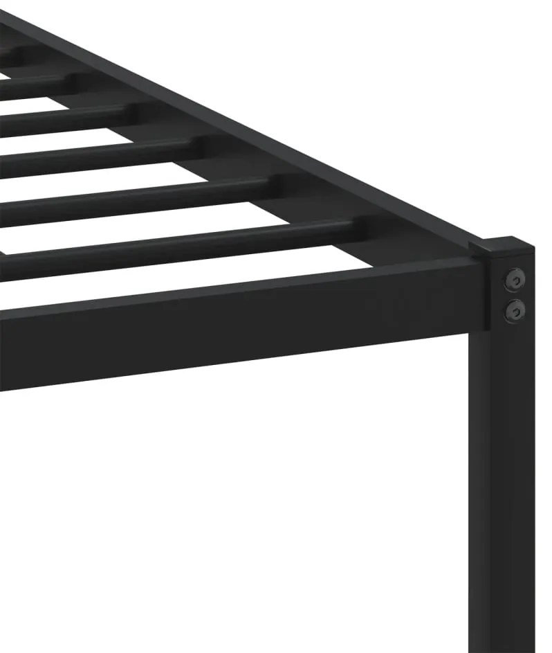 Estrutura de cama sem colchão 140x190cm metal carvalho castanho
