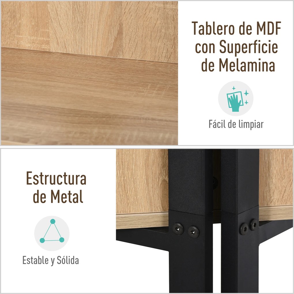 HOMCOM Estante de 4 Níveis Estante de Estilo Industrial com Grande Espaço de Armazenamento Sistema Anti-Tombo 90x39x160cm Preto e Carvalho