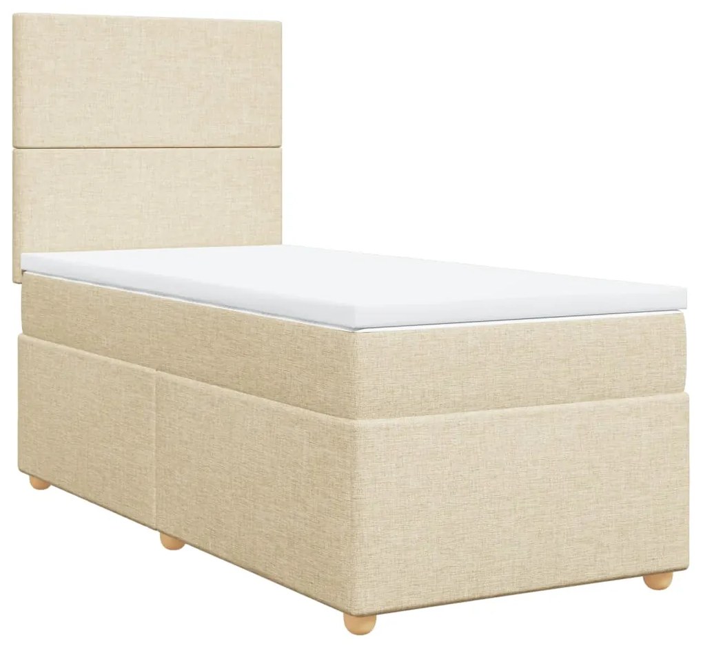 Cama com molas/colchão 90x190 cm tecido cor creme