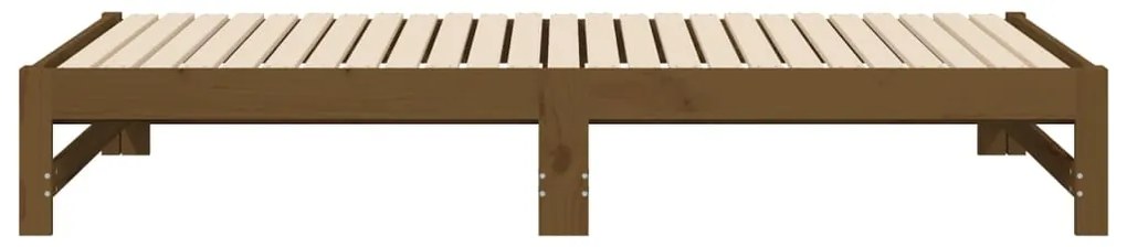Estrutura sofá-cama de puxar 2x(90x190)cm pinho maciço castanho