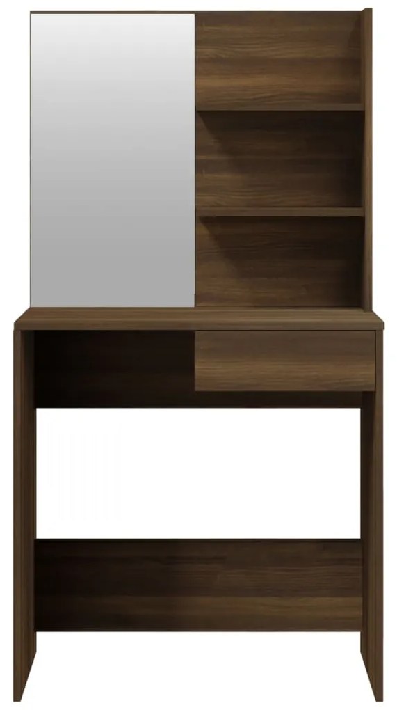 Toucador com espelho 74,5x40x141 cm cor carvalho castanho