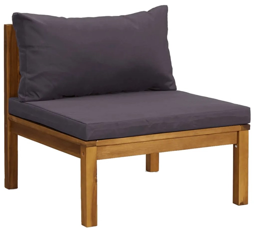 3 pcs conjunto de lounge de jardim com almofadões acácia maciça