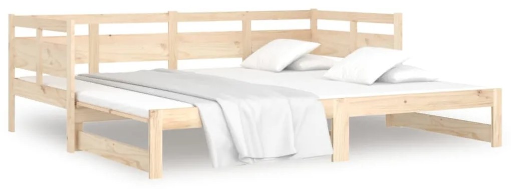 Estrutura sofá-cama de puxar 2x(90x200) cm madeira pinho maciça