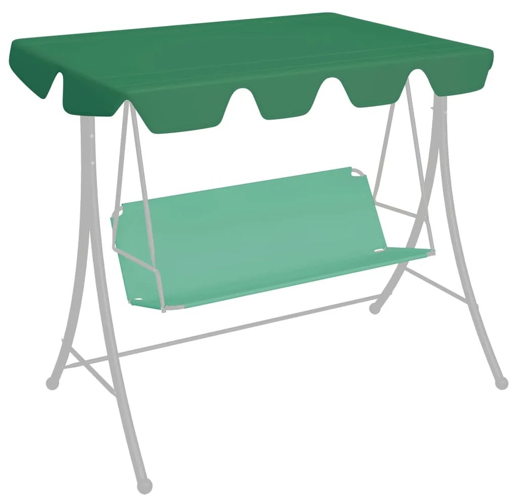 Toldo suplente baloiço jardim 150/130x70/105cm 270g/m² verde