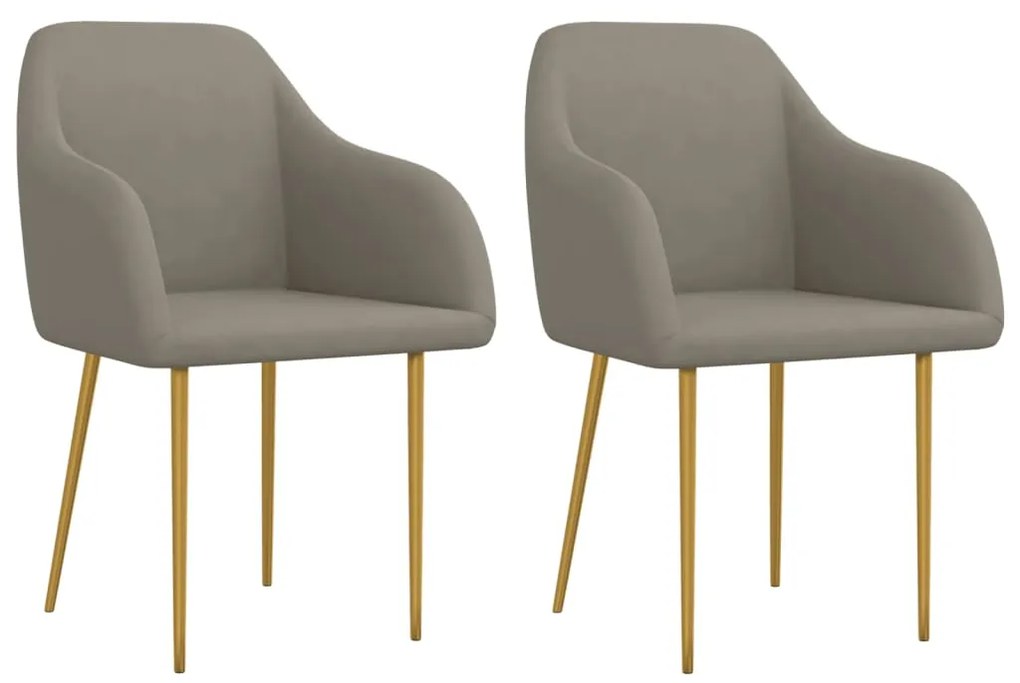 vidaXL Cadeiras de jantar 2 pcs veludo cinzento-claro