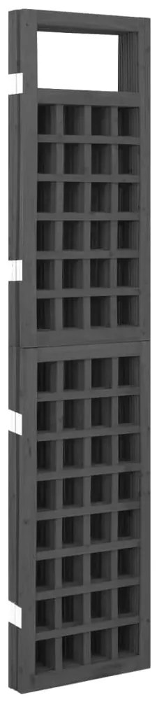 Biombo/treliça 4 painéis madeira abeto maciça 161x180 cm preto