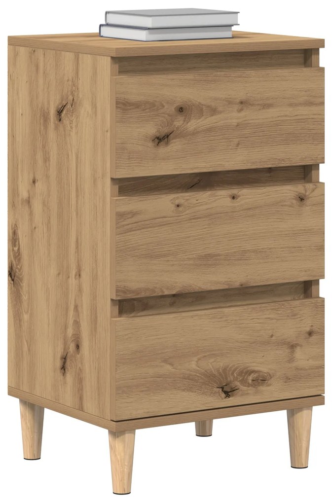 Mesa de cabeceira vidaXL Carvalho Artisan 40x35x70 cm Madeira de engen
