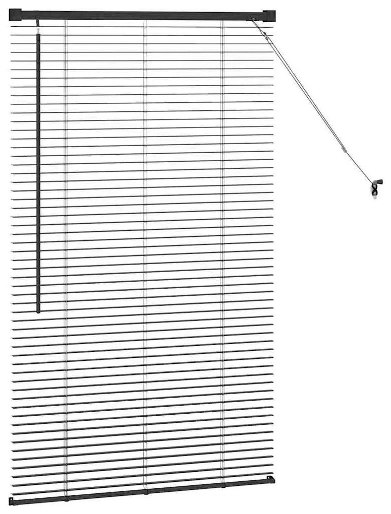 Persiana de Janela com cortinas Outros Manual Preto 80 x 130 cm Alumín