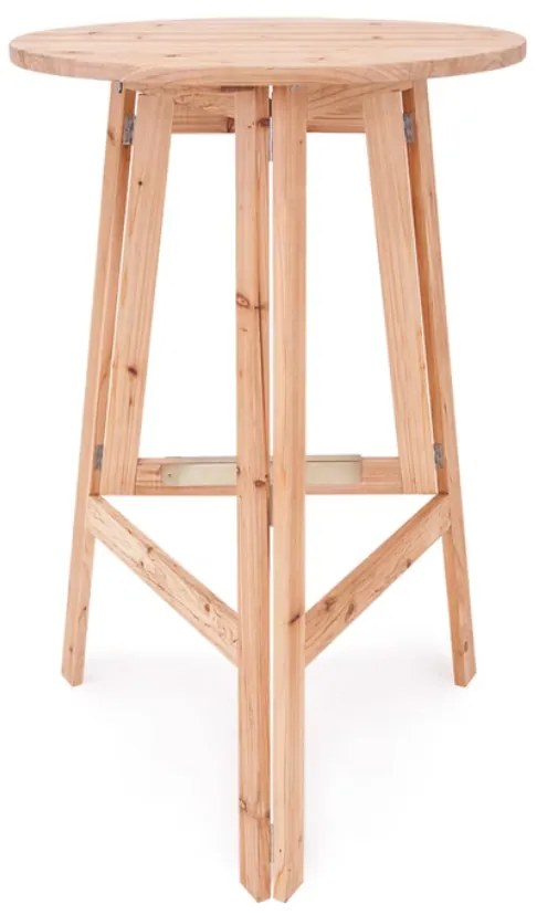 Mesa dobrável alta em madeira maciça Ø80 x 111 cm Castanho