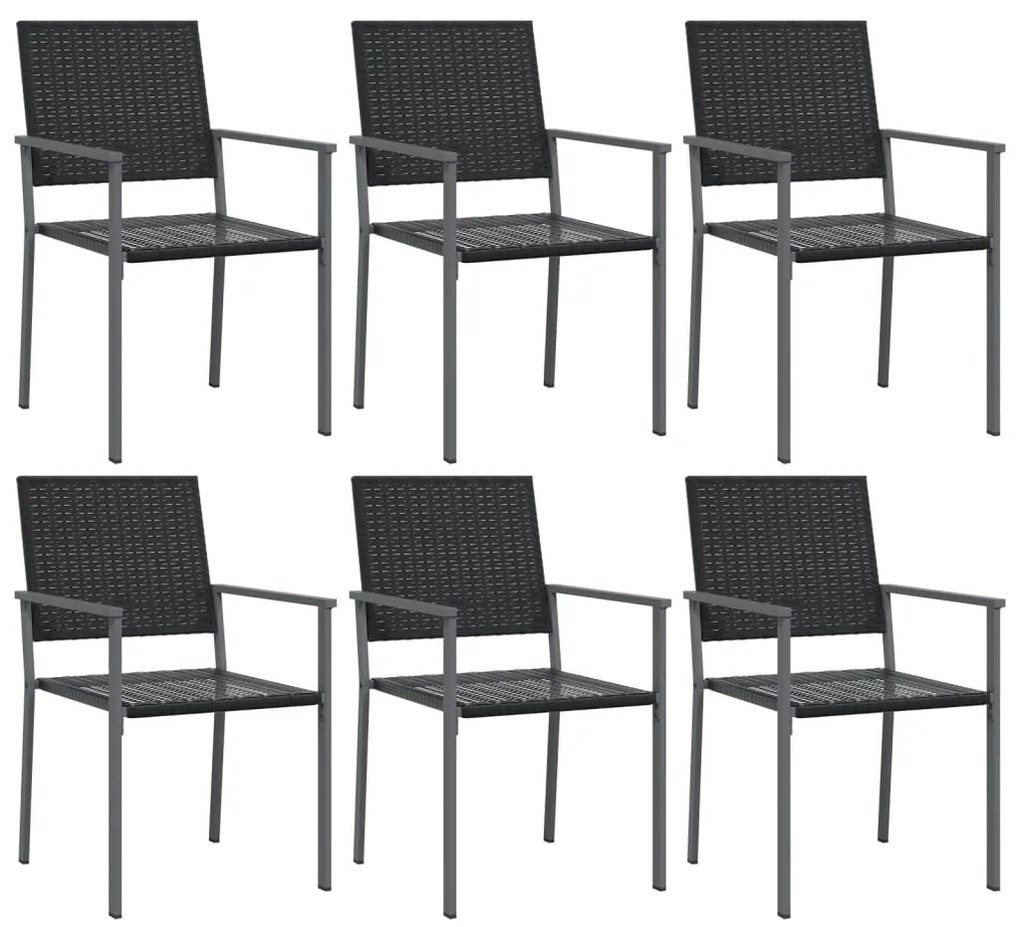 7 pcs conjunto de jantar p/ jardim vime PE e aço