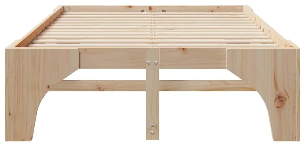 Estrutura de cama de chão Castanho 140 x 190 cm