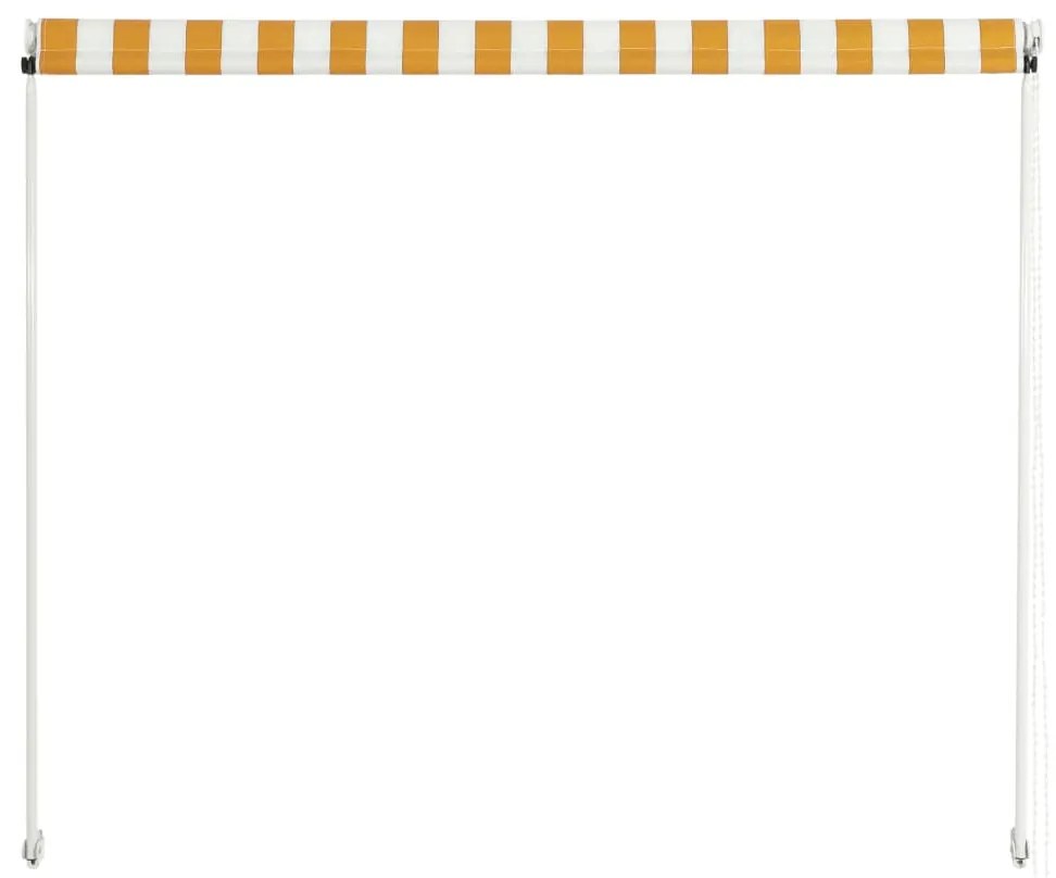 Toldo retrátil 100x150 cm amarelo e branco
