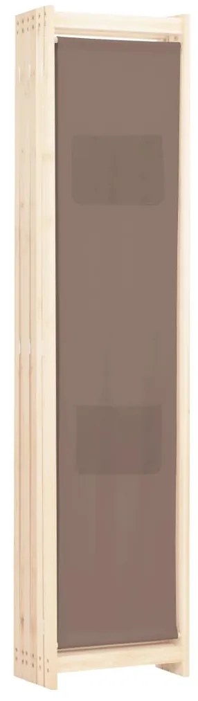 Divisória de quarto com 6 painéis 240x170x4 cm tecido castanho