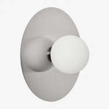 Aplique De Parede Para Banheiro Em Ferro E Vidro Anine Cinza Cromado & Ø30 Cm - Sklum