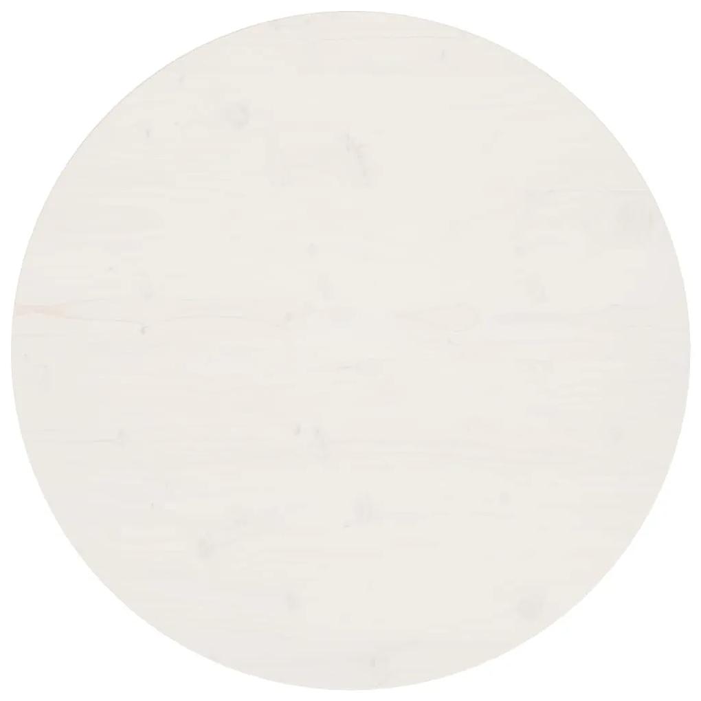 Tampo de mesa pinho maciço Ø80x2,5 cm branco
