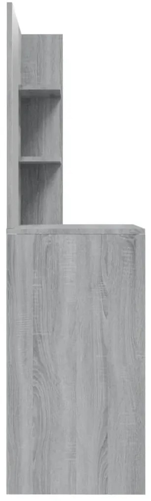 Toucador com espelho 74,5x40x141 cm cor sonoma cinzento