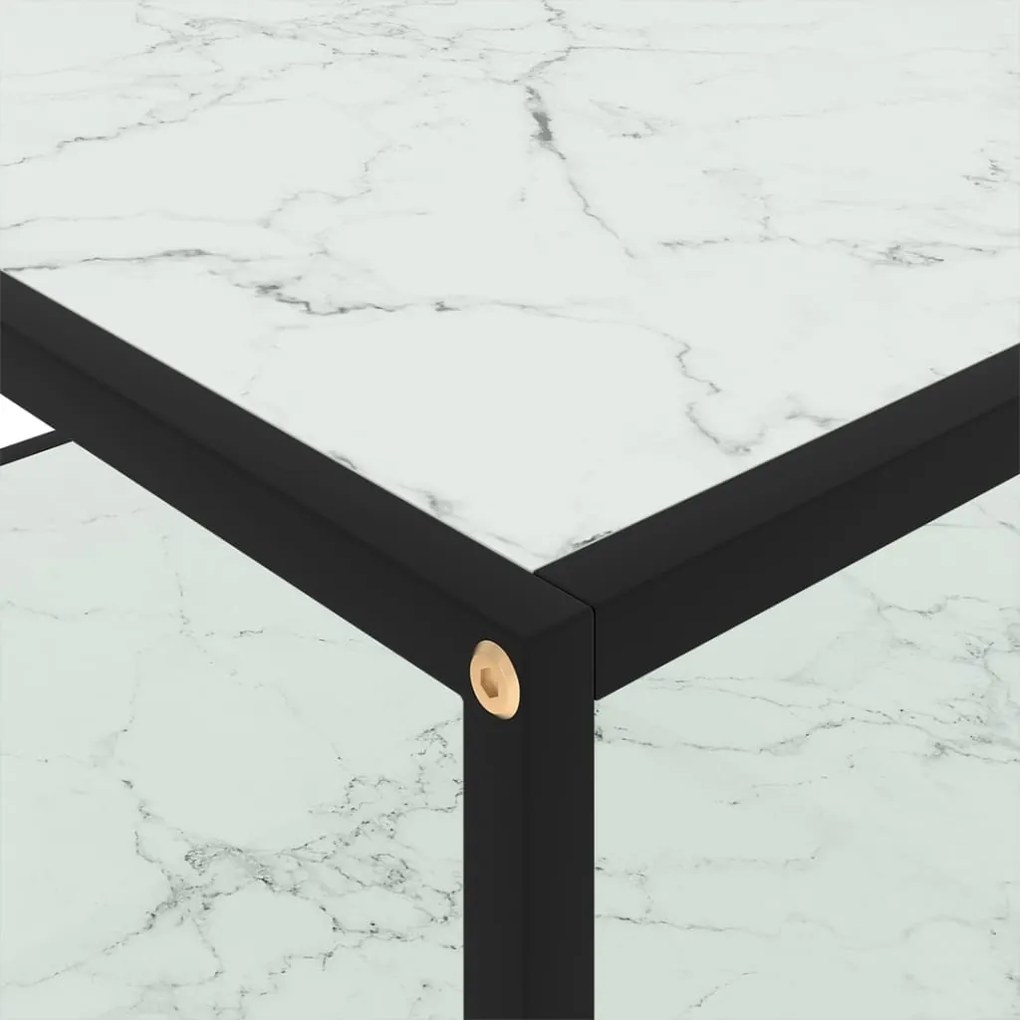 Mesa de centro 80x80x35 cm vidro temperado branco