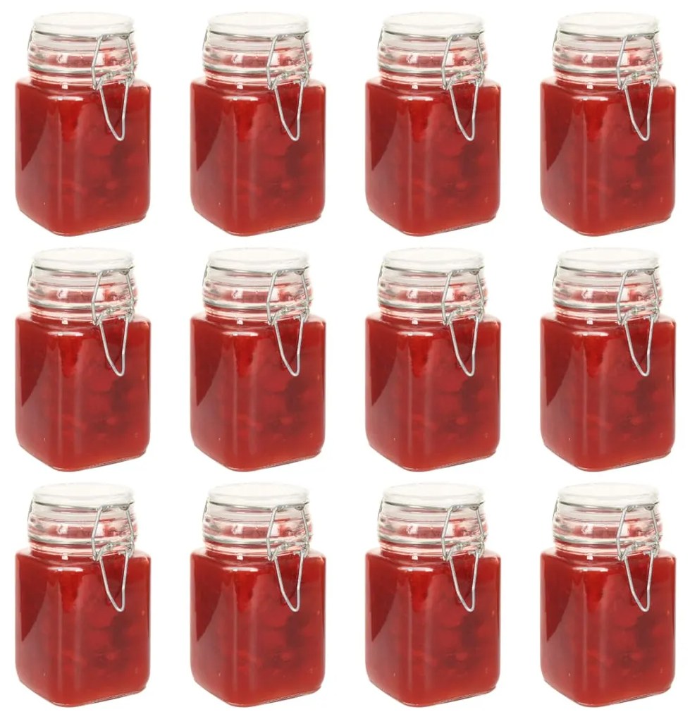 50818 vidaXL Frascos de vidro para compotas com fechos 12 pcs 260 ml