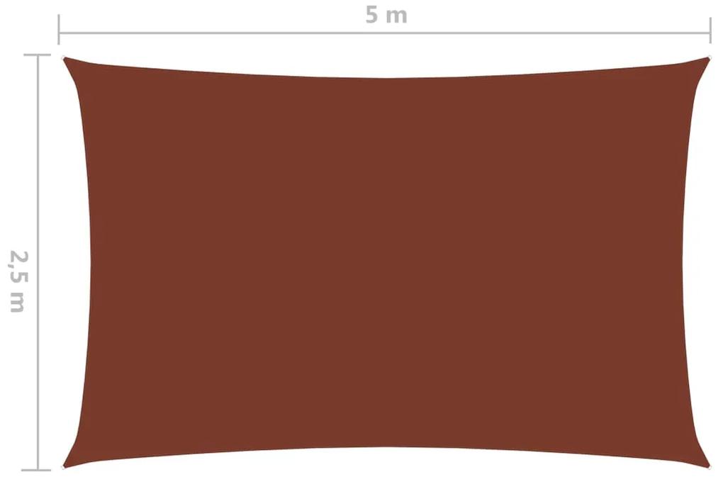 Para-sol est. vela tecido oxford retangular 2,5x5 m terracota