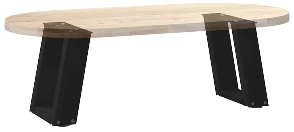 Pés para mesa de centro em formato de U, 2 peças, preto, 30x(30-31) cm