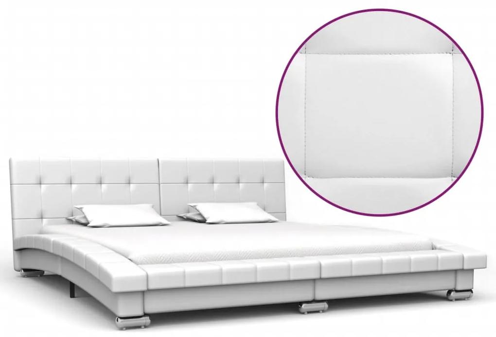 280625 vidaXL Estrutura de cama 200x160 cm couro artificial branco