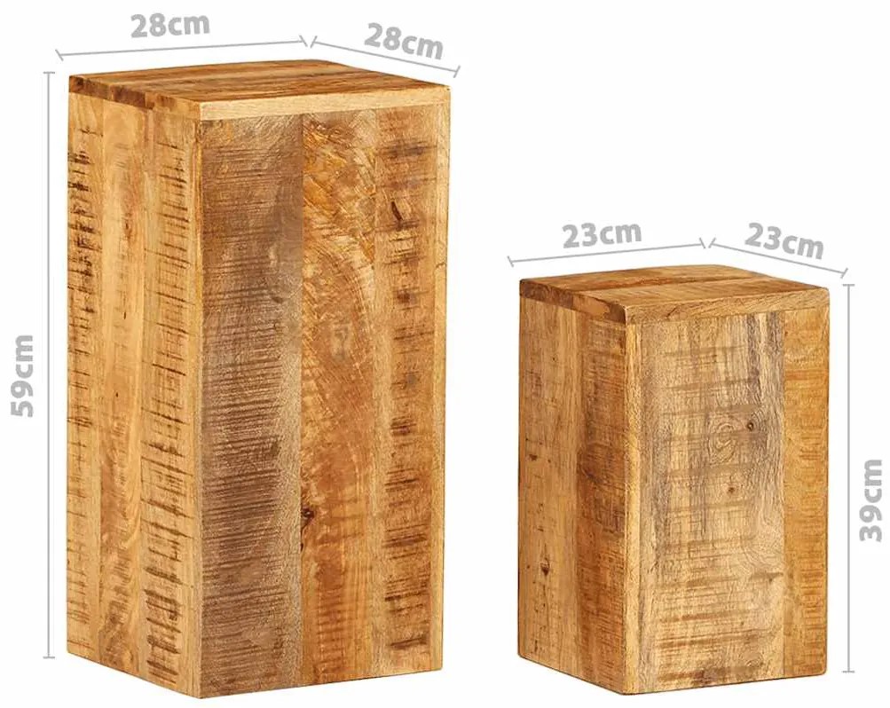 Suportes para plantas 2 pcs madeira de mangueira maciça