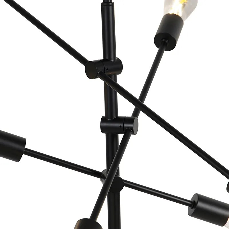 LED Candeeiro pendente industrial inteligente preto com 6 lâmpadas WiFi ST64 - Sydney Industrial,Moderno,Design