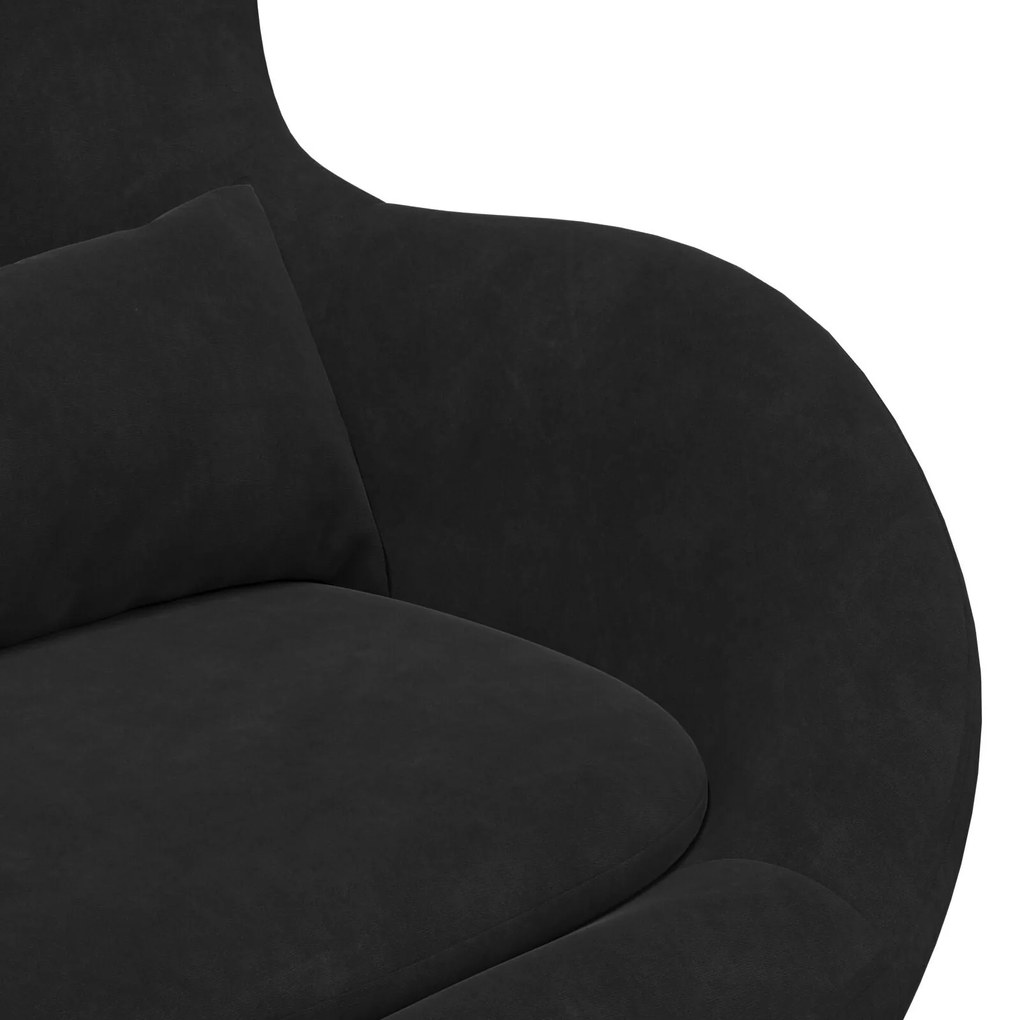 Poltrona Egg vidaXL Veludo Preto