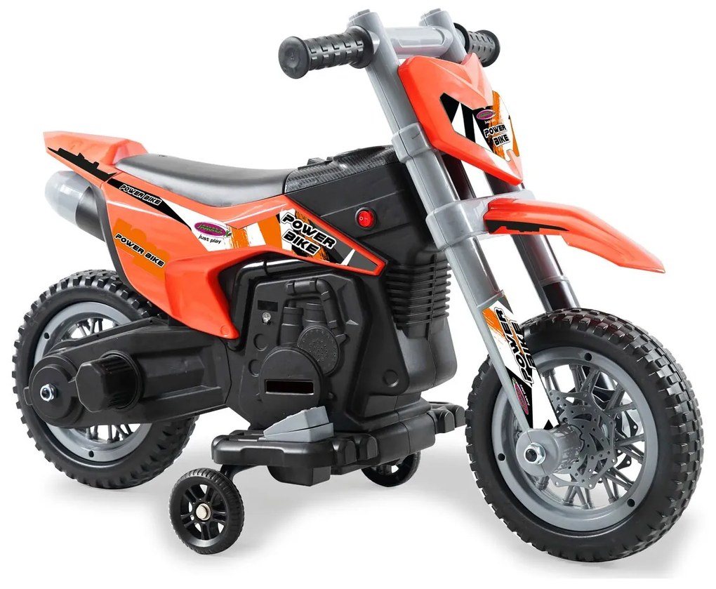 Mota elétrica infantil a bateria Power Bike 6V Laranja