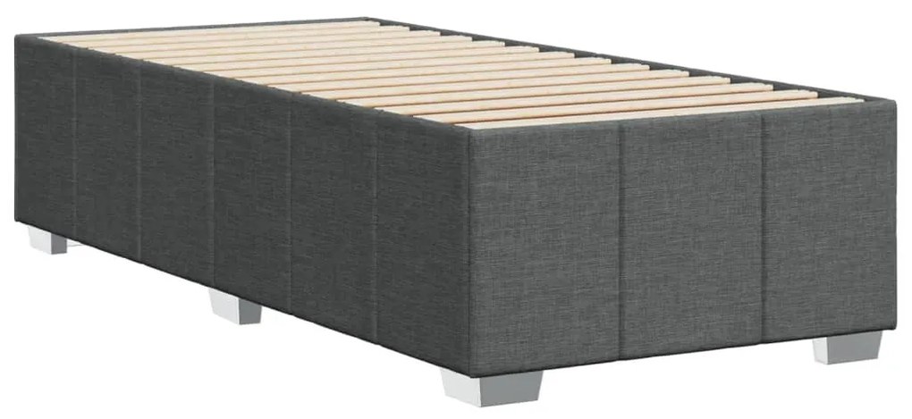 Estrutura de cama sem colchão 90x190 cm tecido cinzento-escuro