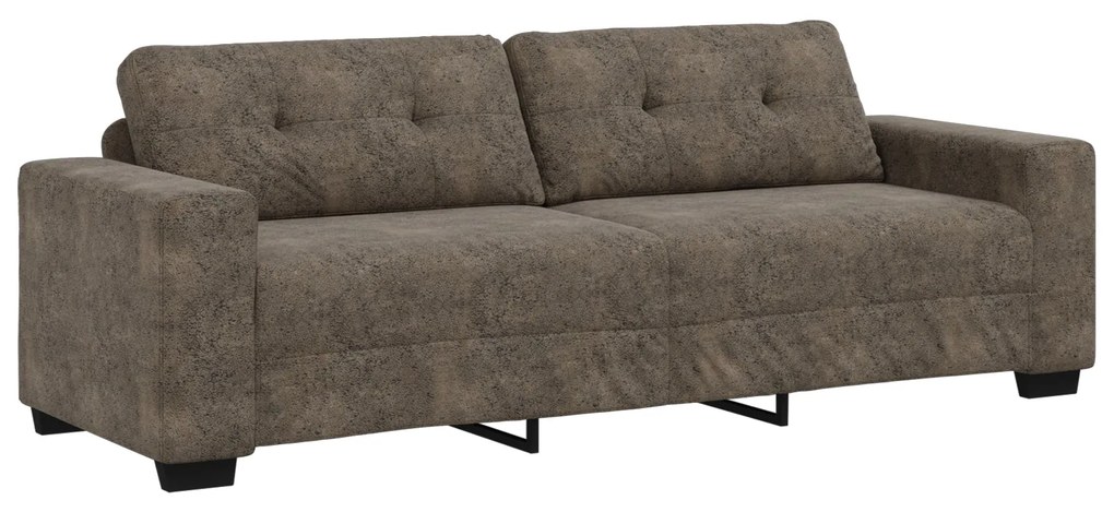 Sofá de 3 Lugares vidaXL Cinza Escuro 180 cm em Couro Sintético