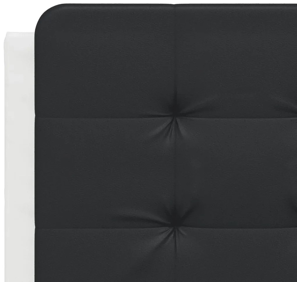 Cama com colchão 140x200 cm couro artificial preto e branco