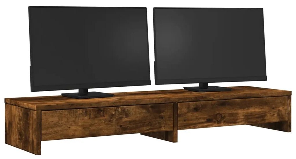 Suporte p/ monitor c/ gavetas derivados madeira carvalho fumado