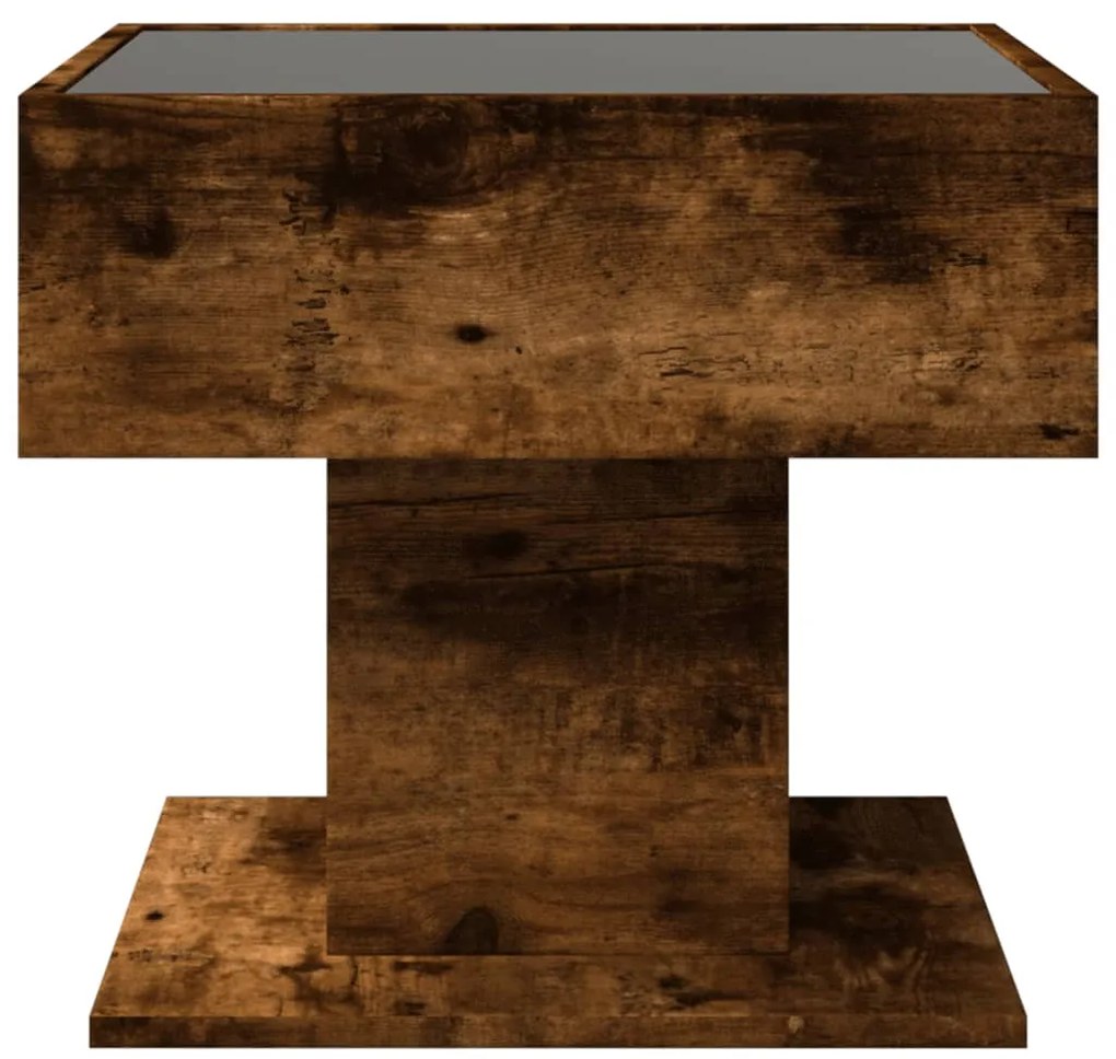 Mesa de centro c/ LEDs 50x50x45 madeira processada