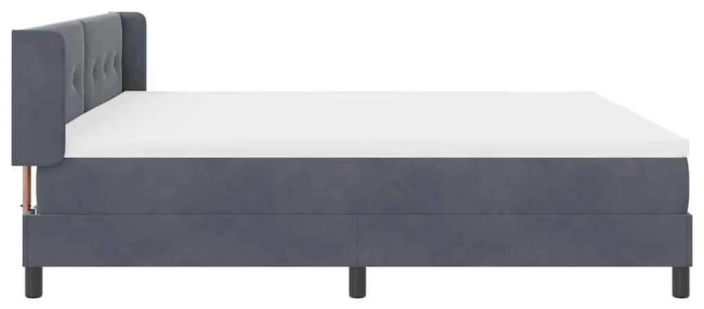 Cama Box com Colchão vidaXL Cinza Escuro 200x200 cm Veludo