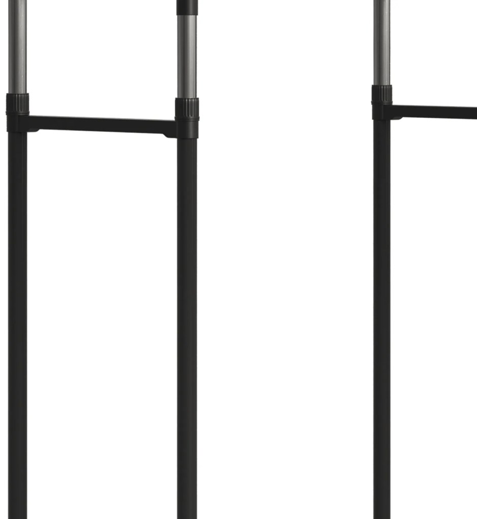 HOMCOM Charriot com Altura Ajustável Cabide com 4 Rodas para Roupa Aço Inoxidável 80x43x85-155cm Preto