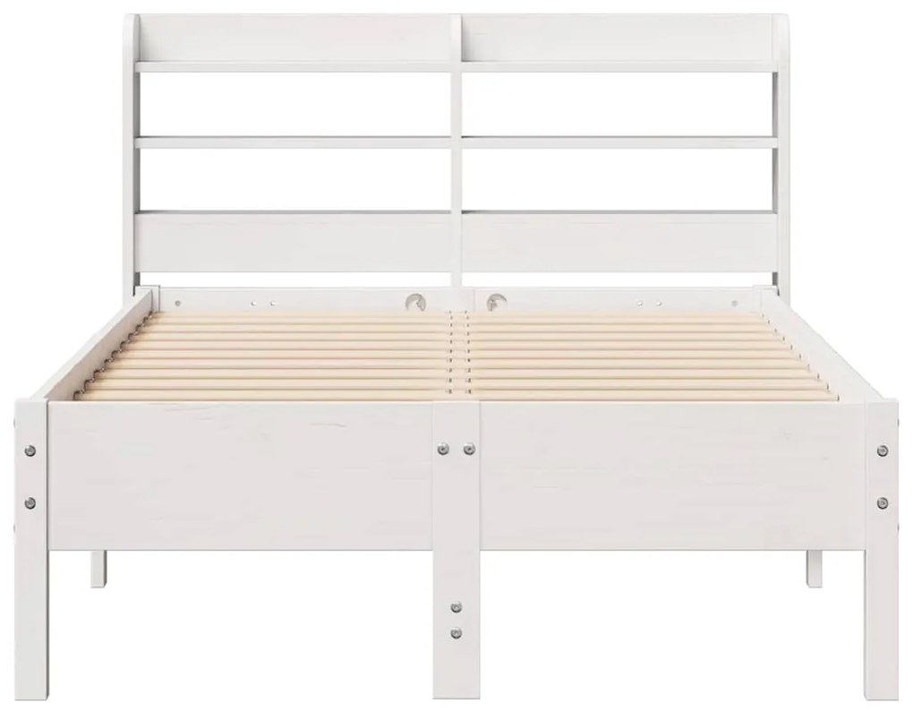 Cama sem colchão 100x200 cm madeira de pinho maciça branco